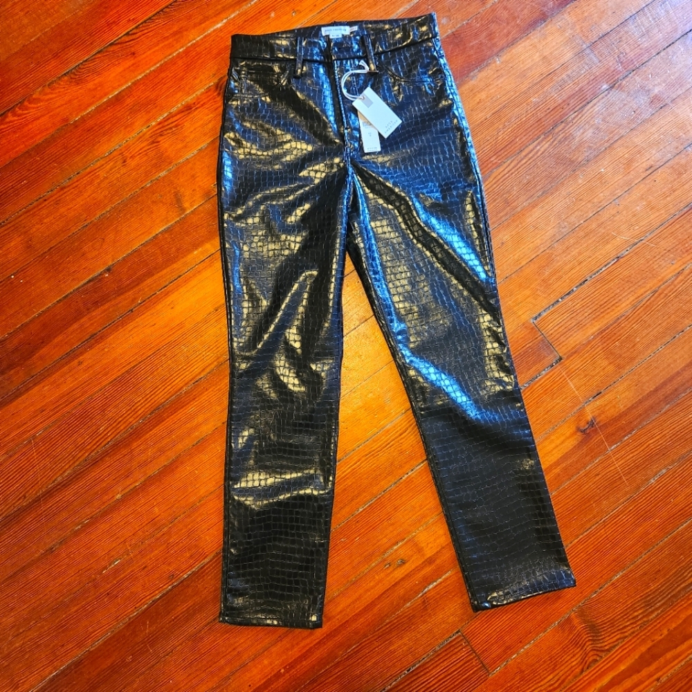 Good American Faux Snakeskin High-Rise Pant